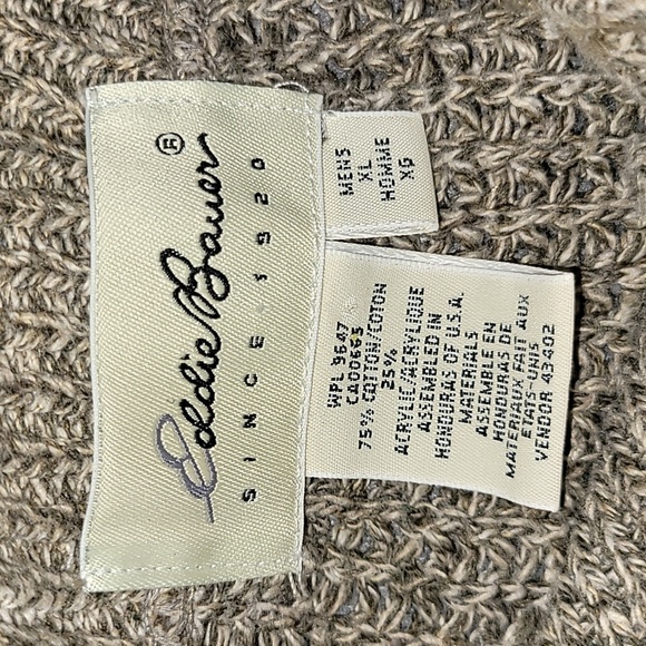 Vintage. USA Materials. 90s. Eddie Bauer. Fisherman Sweater. Men's size XL - Picture 2 of 14